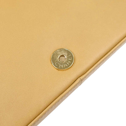 Chanel 2003-2004 Beige Lambskin Choco Bar Shoulder Bag