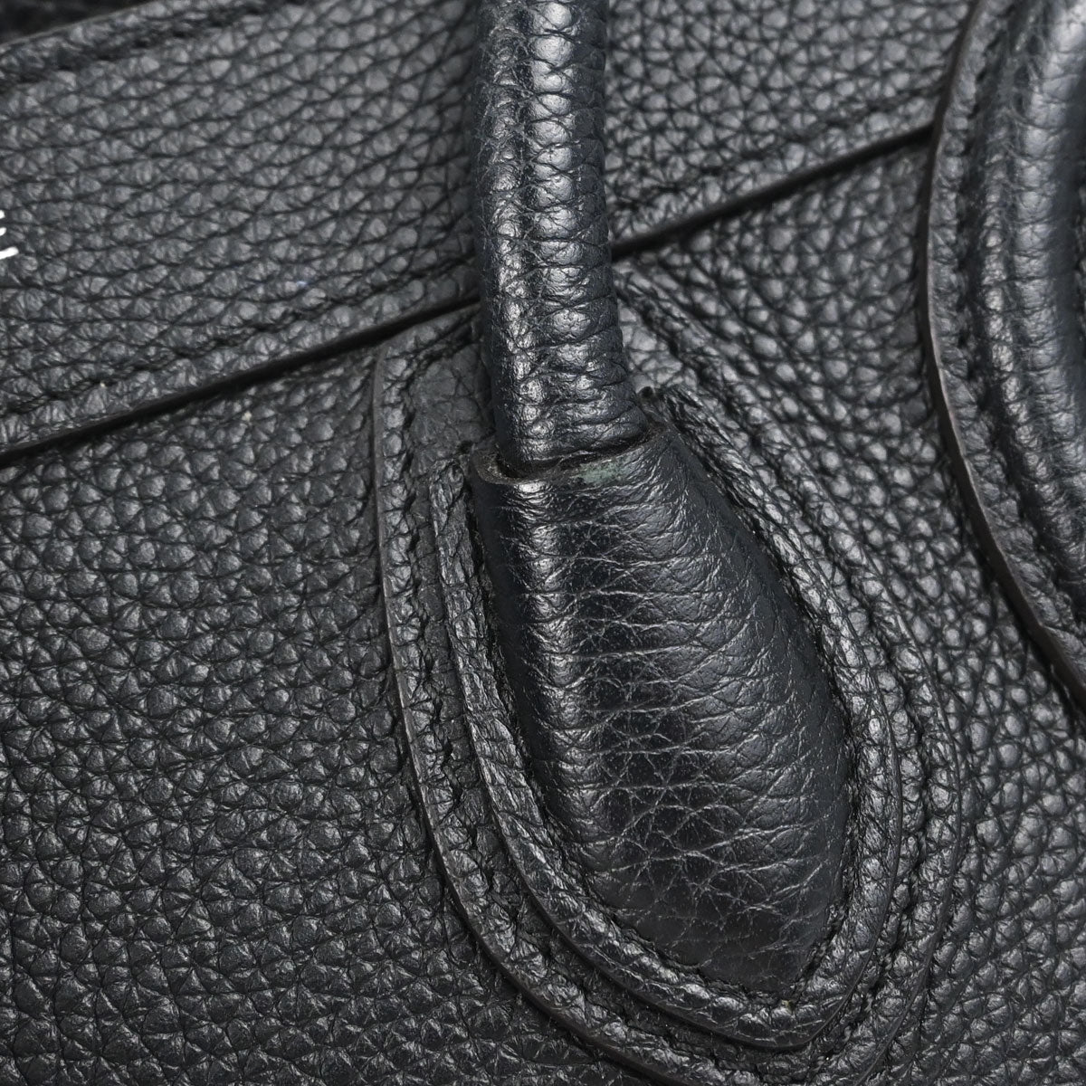 Celine Black Leather Nano Luggage 2way Shoulder Tote Handbag