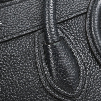 Celine Black Leather Nano Luggage 2way Shoulder Tote Handbag