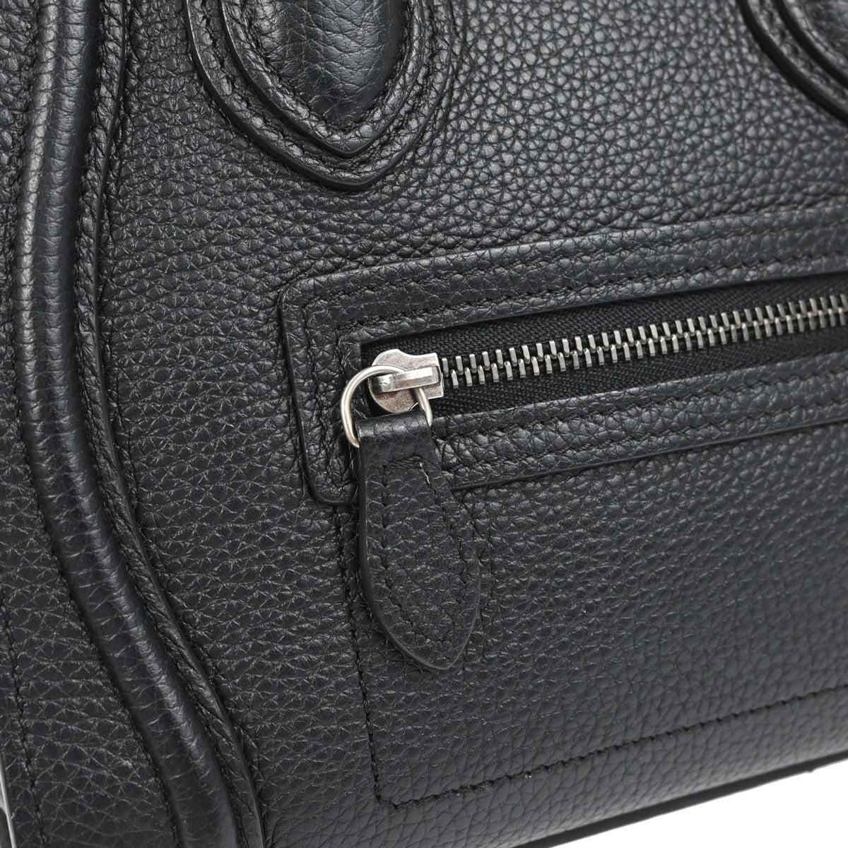 Celine Black Leather Nano Luggage 2way Shoulder Tote Handbag