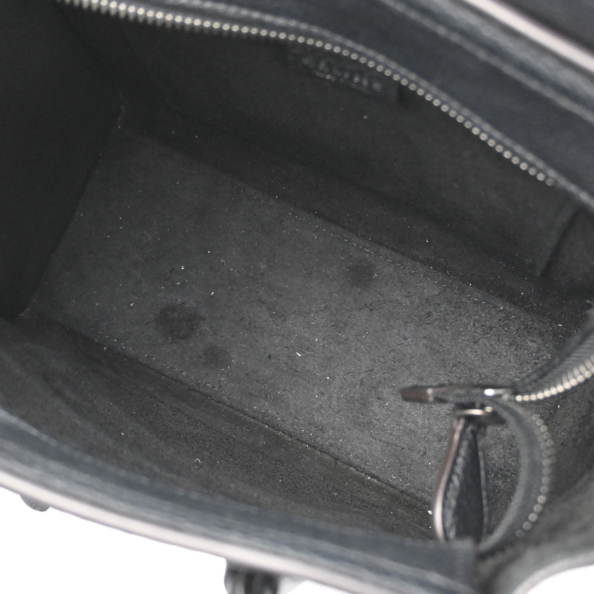 Celine Black Leather Nano Luggage 2way Shoulder Tote Handbag
