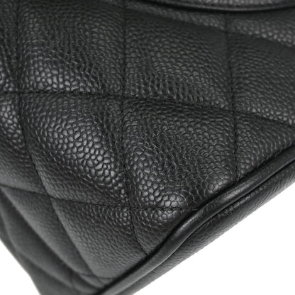 Chanel 2003-2004 Black Caviar Skin Medallion Tote Handbag