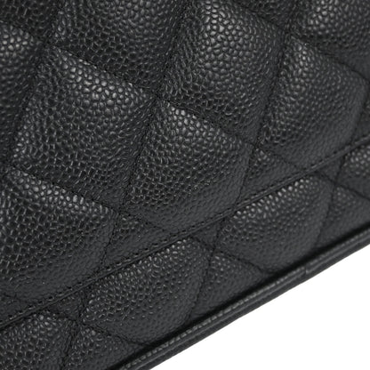 Chanel 2003-2004 Black Caviar Skin Medallion Tote Handbag