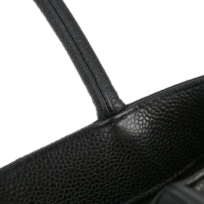 Chanel 2003-2004 Black Caviar Skin Medallion Tote Handbag