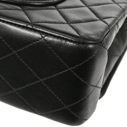 Chanel Black Lambskin Medium Classic Double Flap Shoulder Bag