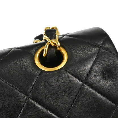 Chanel Black Lambskin Medium Classic Double Flap Shoulder Bag