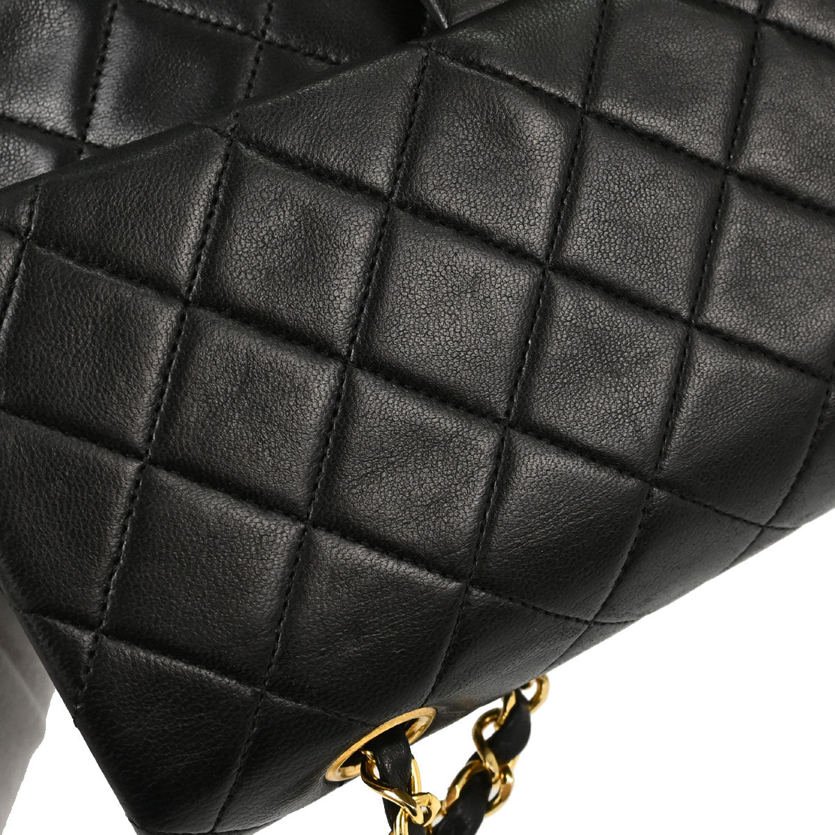 Chanel Black Lambskin Medium Classic Double Flap Shoulder Bag
