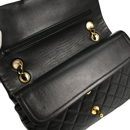 Chanel Black Lambskin Medium Classic Double Flap Shoulder Bag