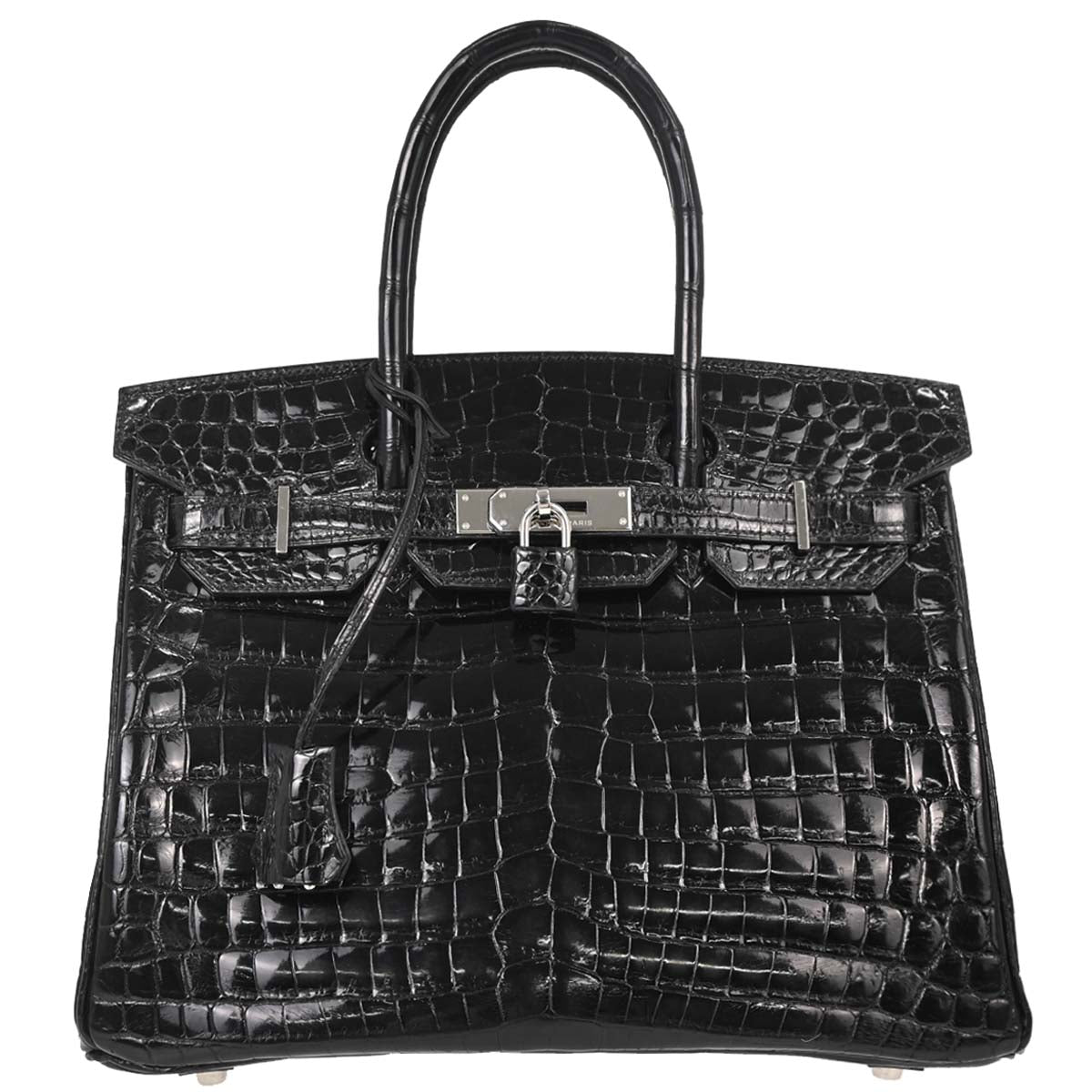 Hermes * Black Niloticus Birkin 30 Handbag