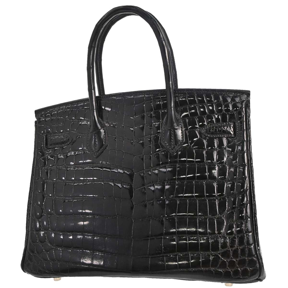 Hermes * Black Niloticus Birkin 30 Handbag