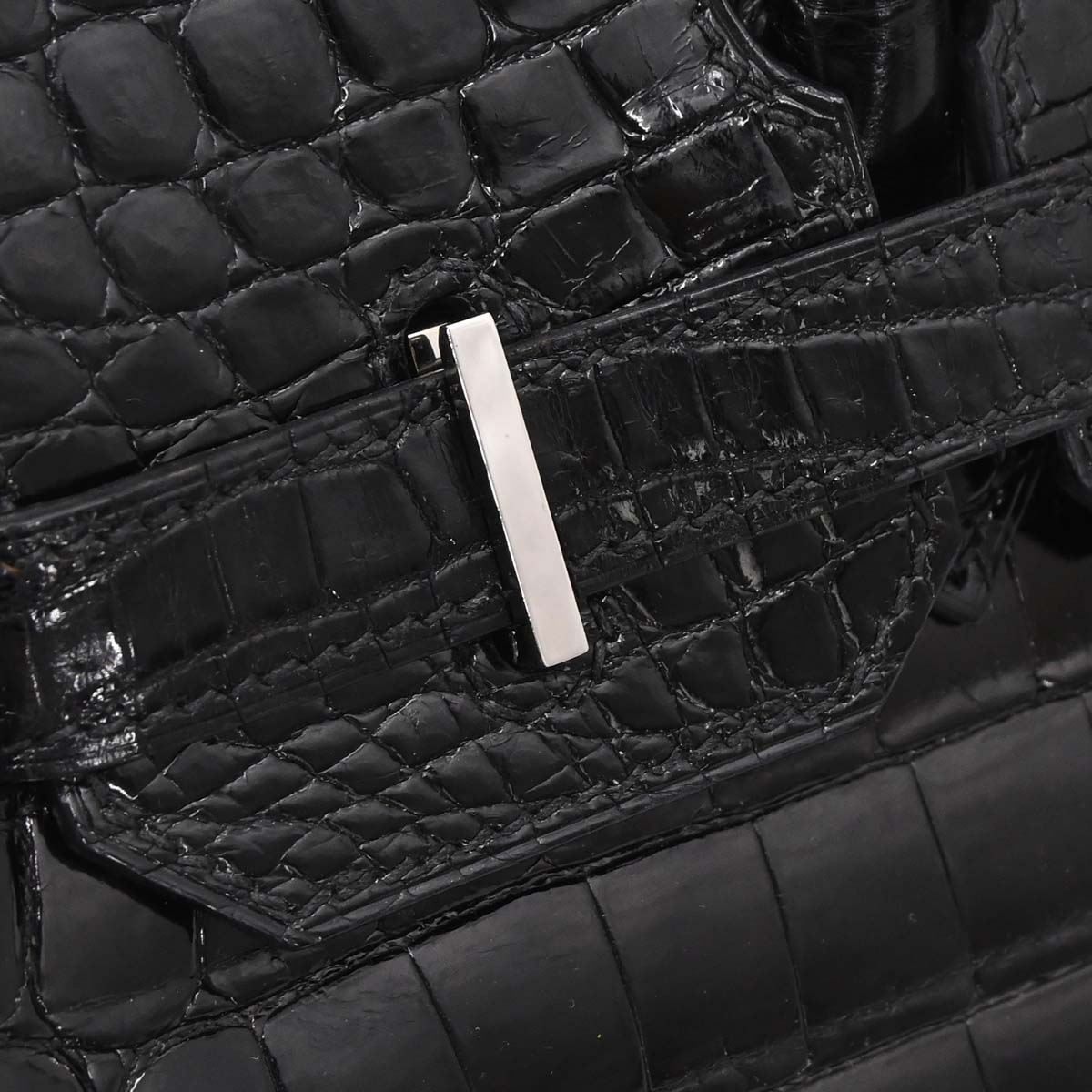Hermes * Black Niloticus Birkin 30 Handbag