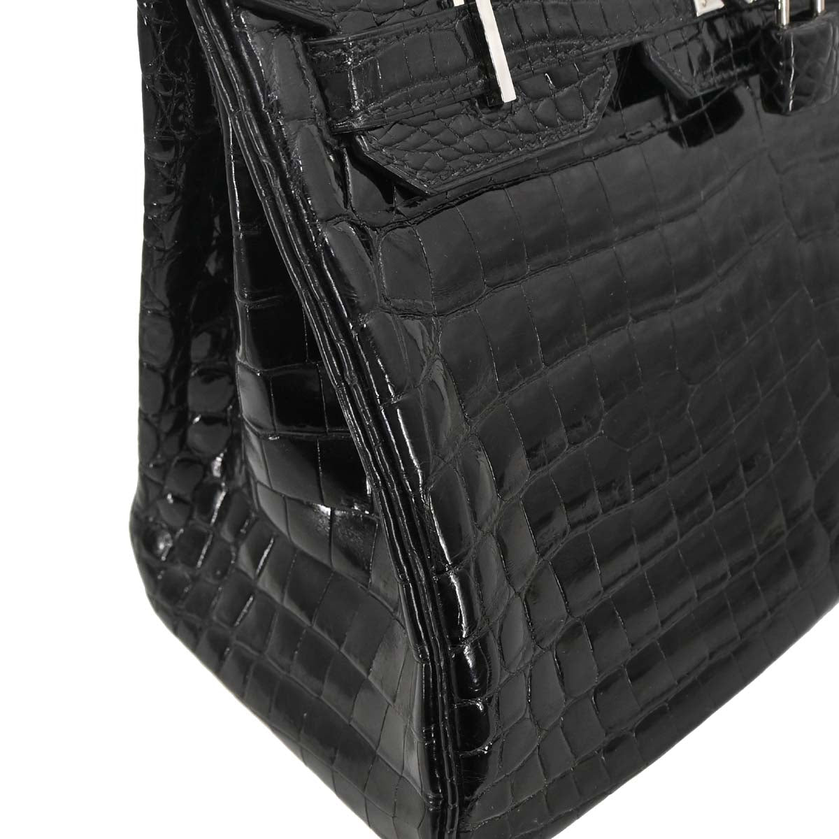 Hermes * Black Niloticus Birkin 30 Handbag