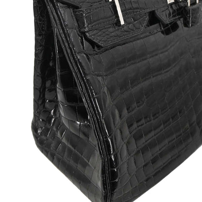 Hermes * Black Niloticus Birkin 30 Handbag