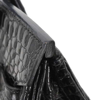 Hermes * Black Niloticus Birkin 30 Handbag