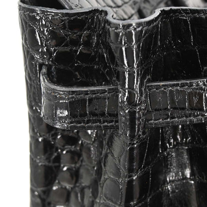 Hermes * Black Niloticus Birkin 30 Handbag