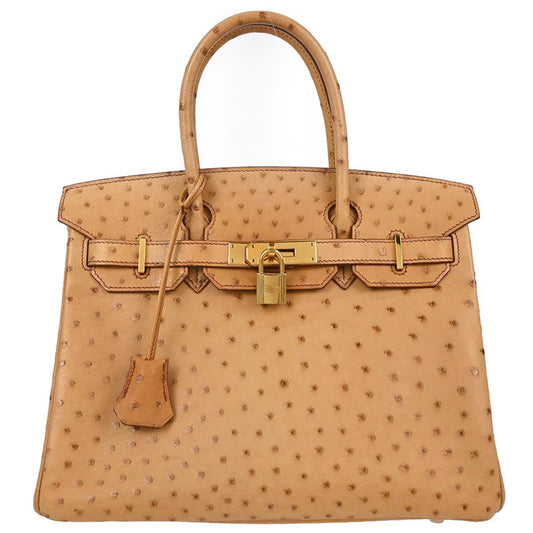 Hermes * Chestnut Ostrich Birkin 30 Handbag