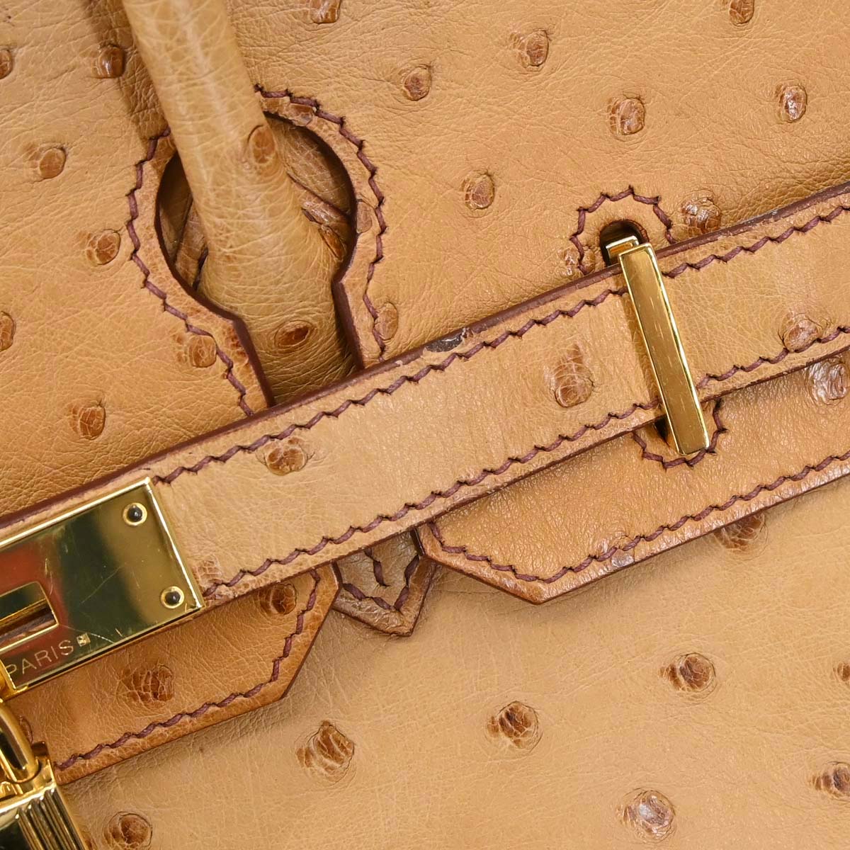 Hermes * Chestnut Ostrich Birkin 30 Handbag