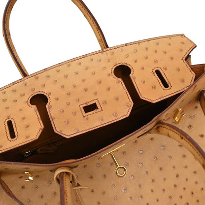 Hermes * Chestnut Ostrich Birkin 30 Handbag