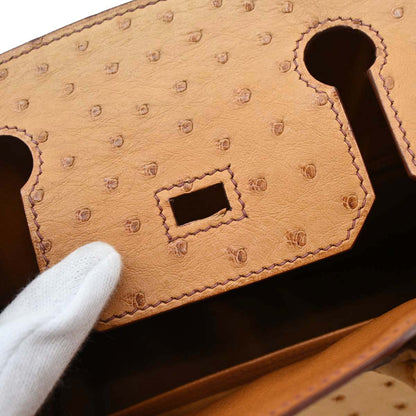 Hermes * Chestnut Ostrich Birkin 30 Handbag