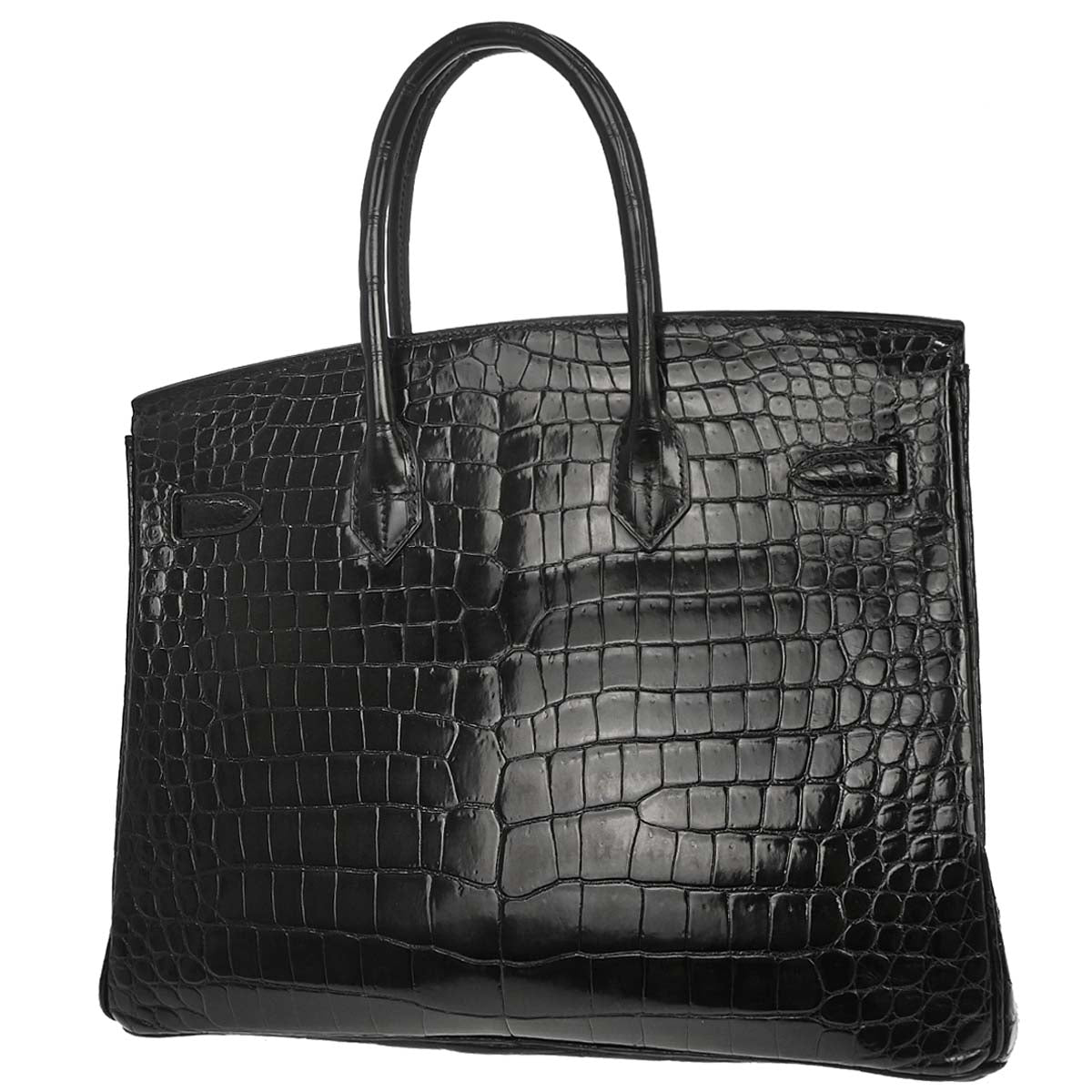 Hermes * Black Porosus Birkin 35 Handbag