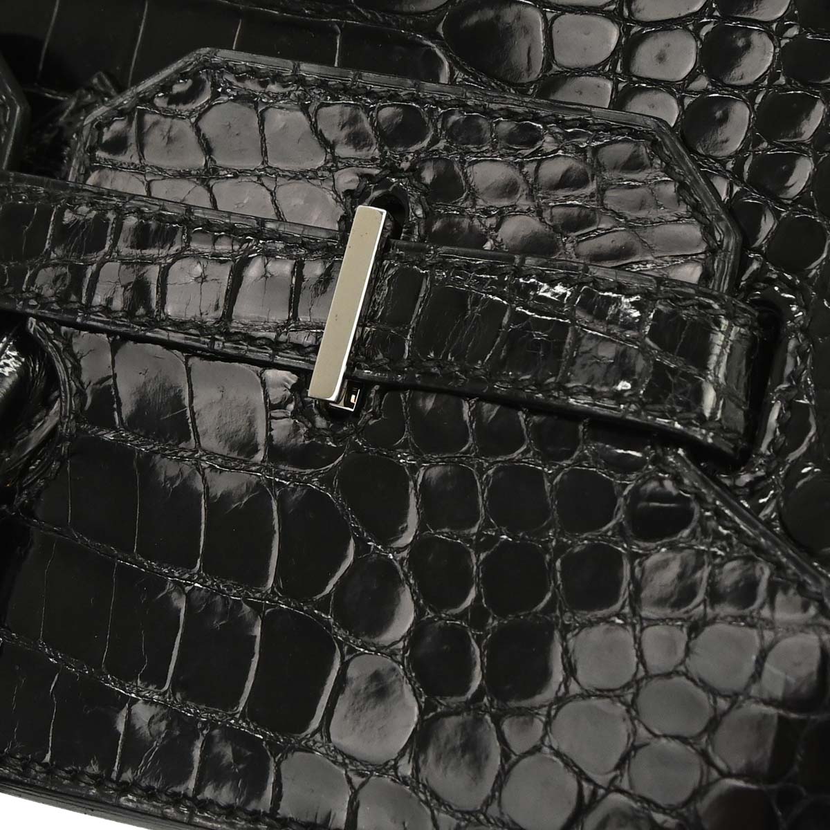 Hermes * Black Porosus Birkin 35 Handbag