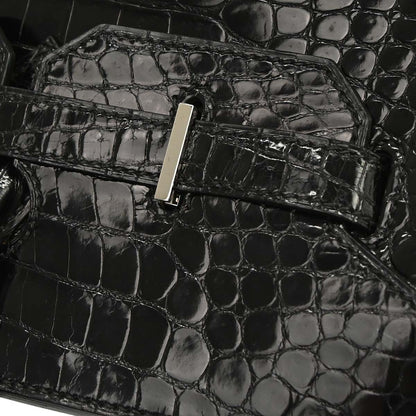 Hermes * Black Porosus Birkin 35 Handbag