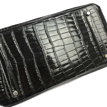 Hermes * Black Porosus Birkin 35 Handbag