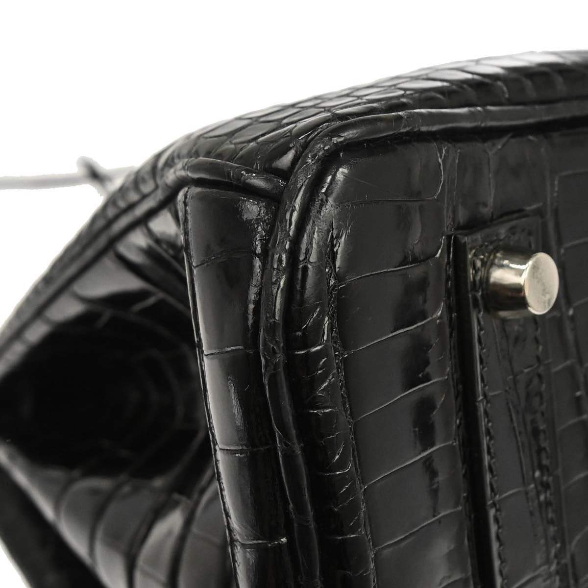 Hermes * Black Porosus Birkin 35 Handbag