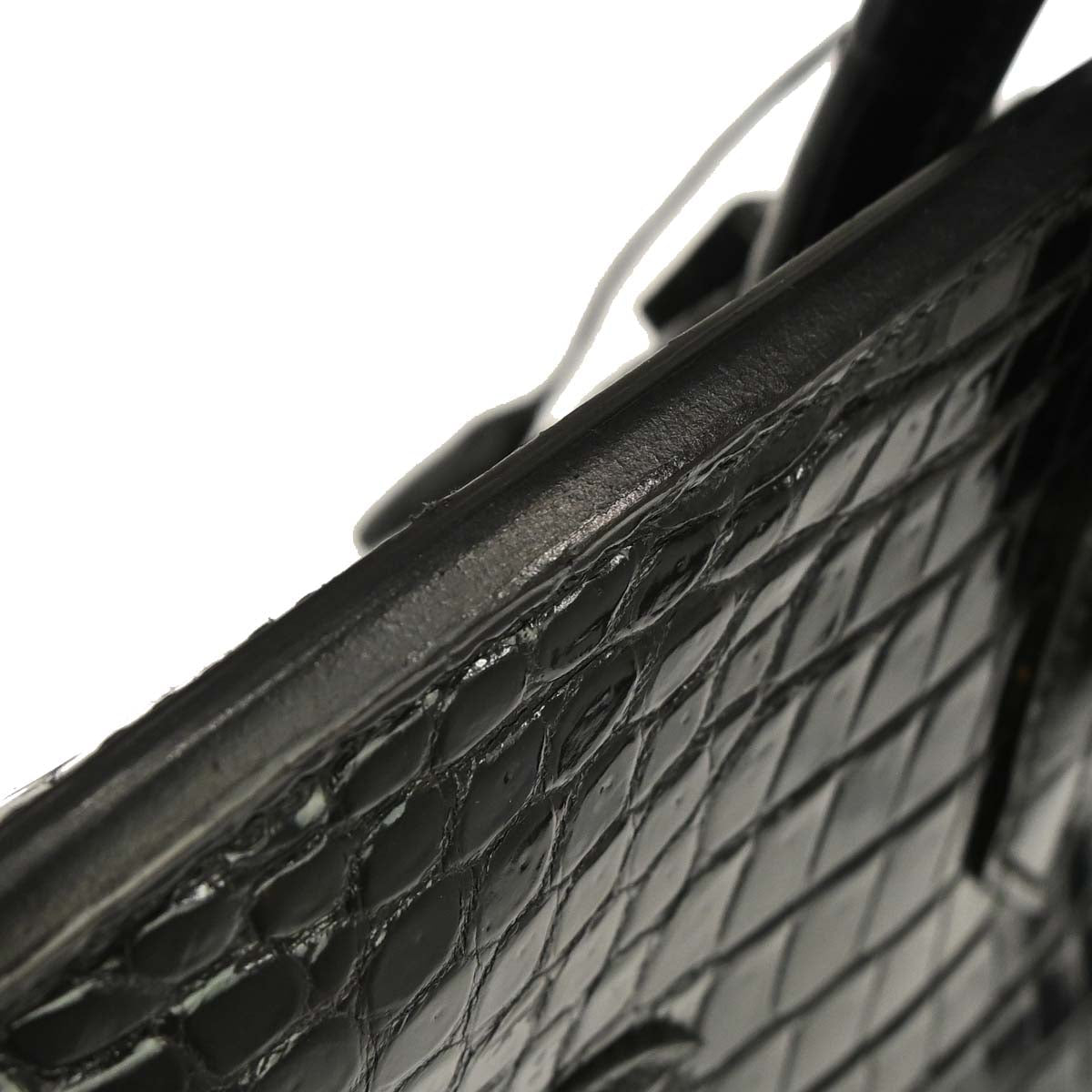 Hermes * Black Porosus Birkin 35 Handbag