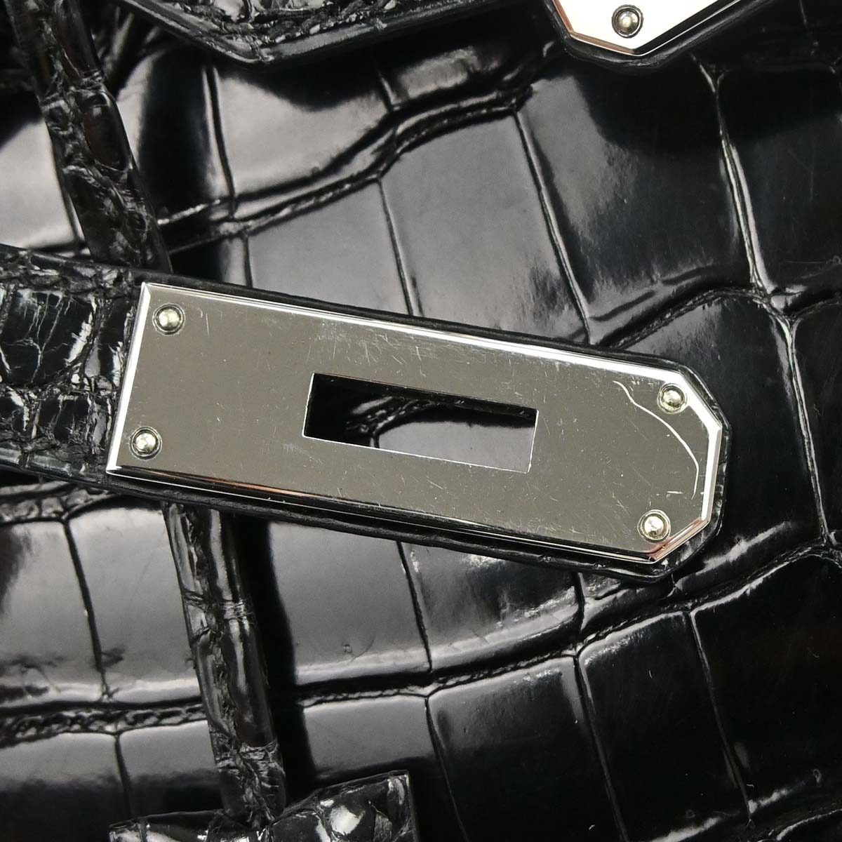 Hermes * Black Porosus Birkin 35 Handbag