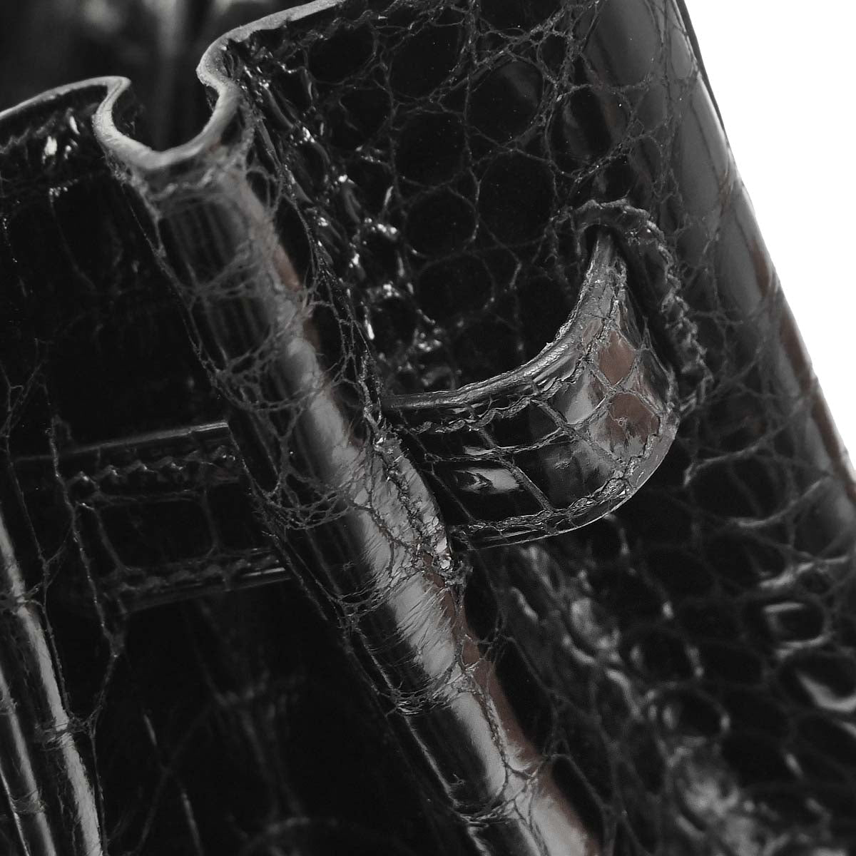 Hermes * Black Porosus Birkin 35 Handbag