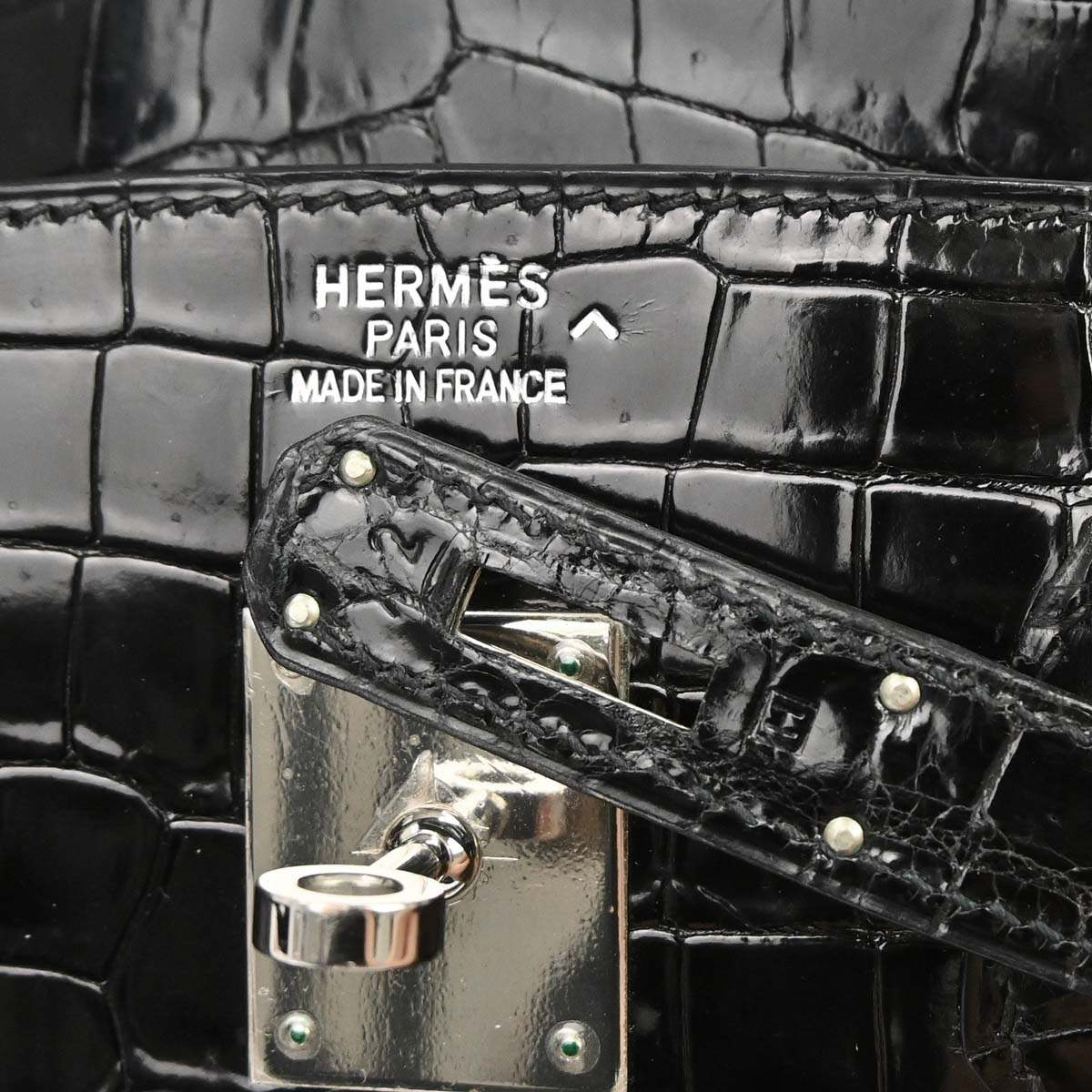 Hermes * Black Porosus Birkin 35 Handbag