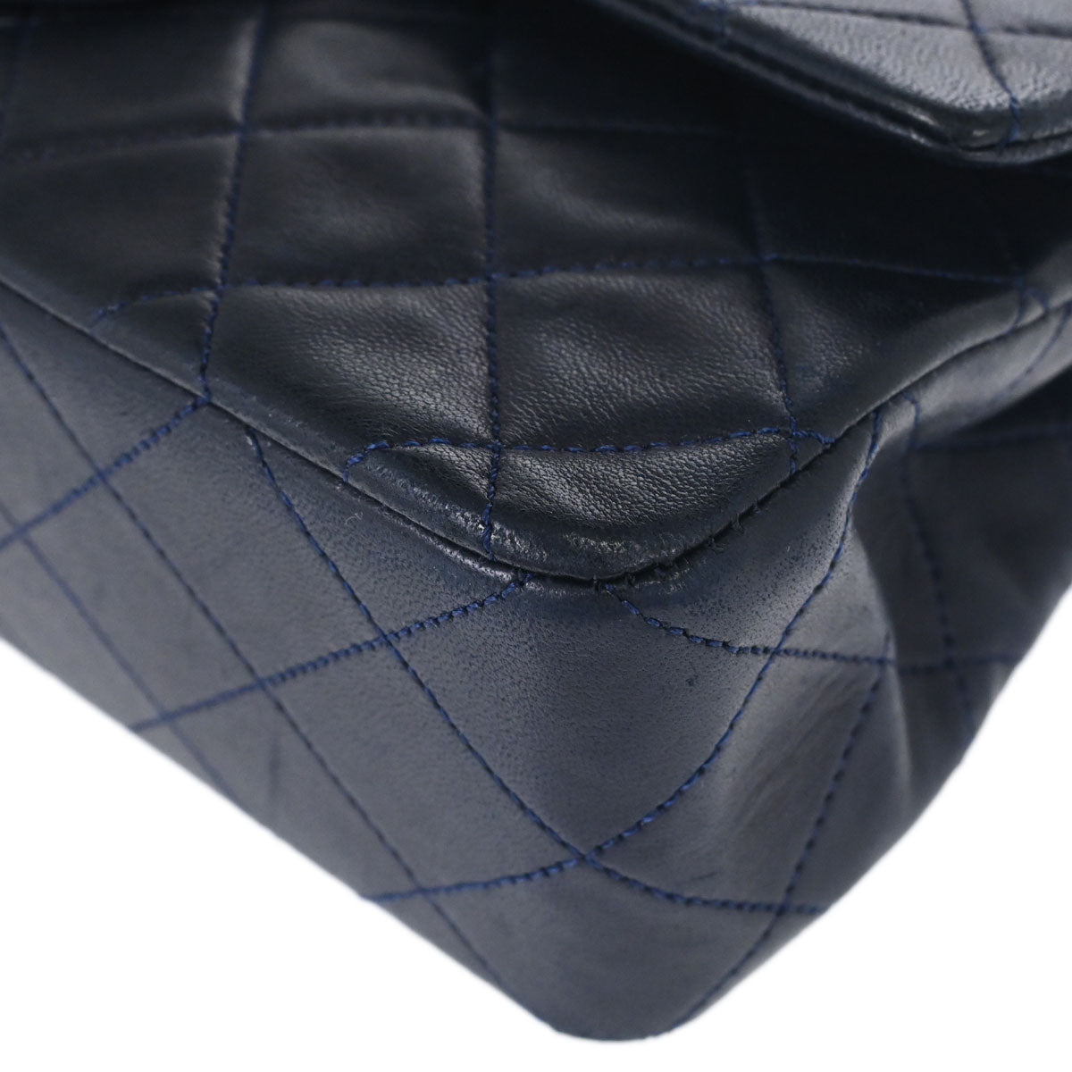 Chanel Navy Lambskin Small Classic Double Flap Shoulder Bag