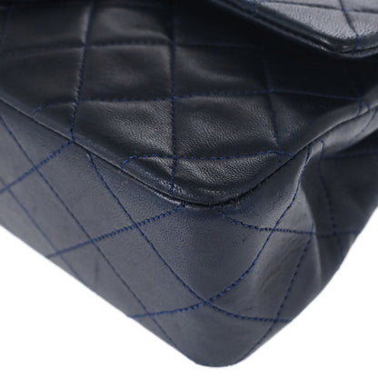 Chanel Navy Lambskin Small Classic Double Flap Shoulder Bag