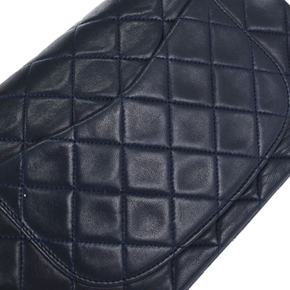 Chanel Navy Lambskin Small Classic Double Flap Shoulder Bag