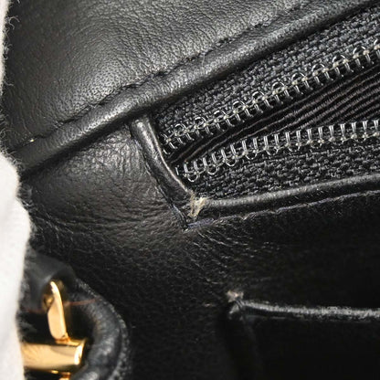 Chanel 2002-2003 Black Lambskin Choco Bar Single Flap Shoulder Bag