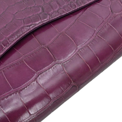 Chanel * Purple Crocodile Classic Single Flap Shoulder Bag