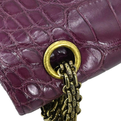 Chanel * Purple Crocodile Classic Single Flap Shoulder Bag