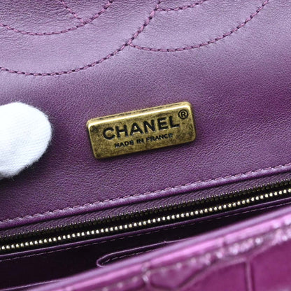 Chanel * Purple Crocodile Classic Single Flap Shoulder Bag
