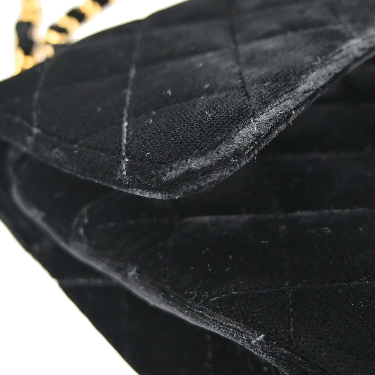 Chanel 1994-1996 Black Velvet Medium Classic Double Flap Shoulder Bag