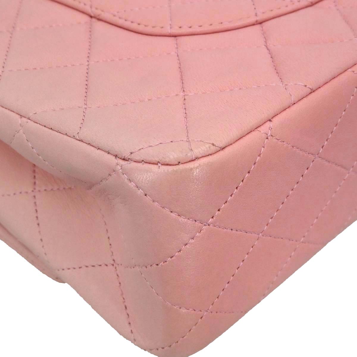 Chanel Pink Lambskin Medium Classic Double Flap Shoulder Bag