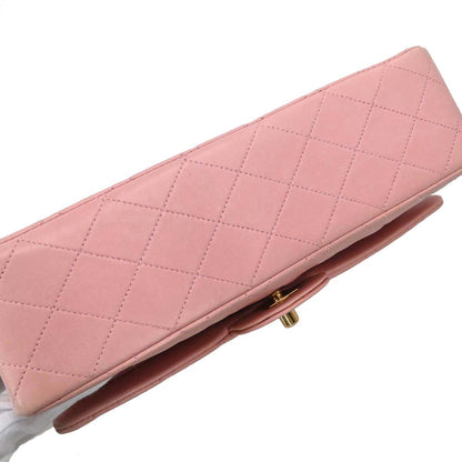 Chanel Pink Lambskin Medium Classic Double Flap Shoulder Bag