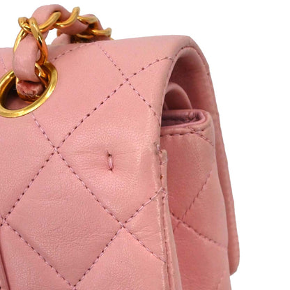 Chanel Pink Lambskin Medium Classic Double Flap Shoulder Bag