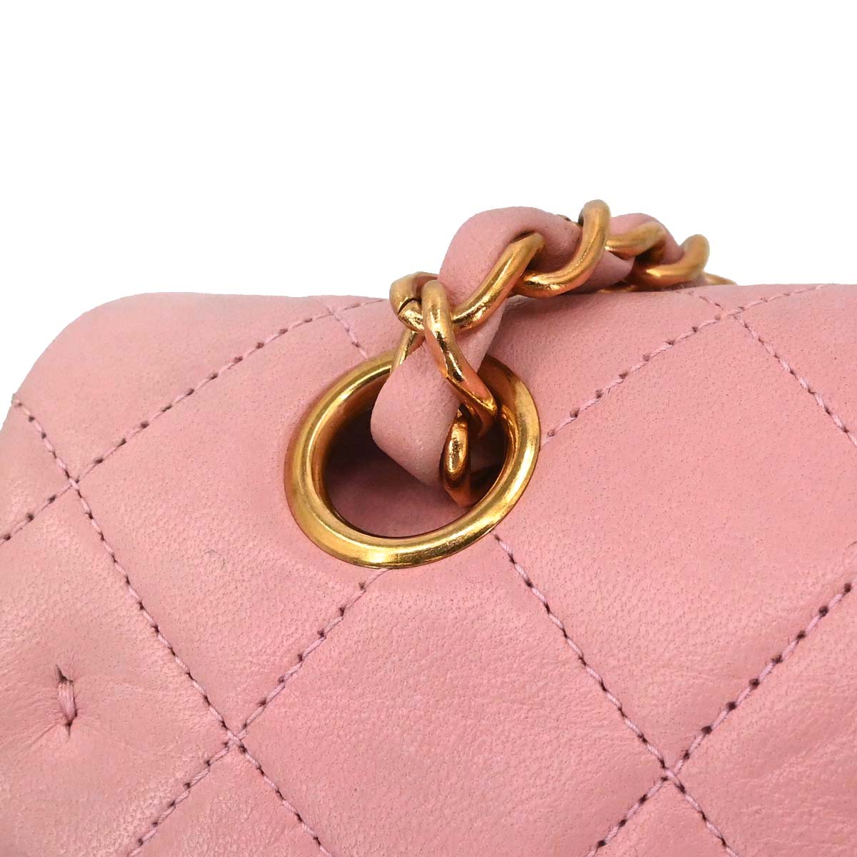 Chanel Pink Lambskin Medium Classic Double Flap Shoulder Bag