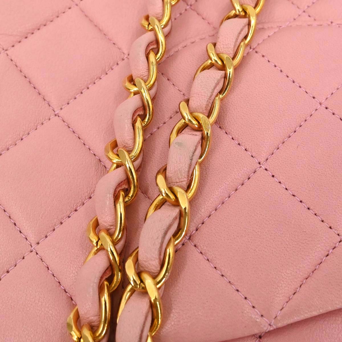 Chanel Pink Lambskin Medium Classic Double Flap Shoulder Bag