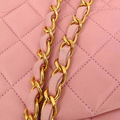Chanel Pink Lambskin Medium Classic Double Flap Shoulder Bag