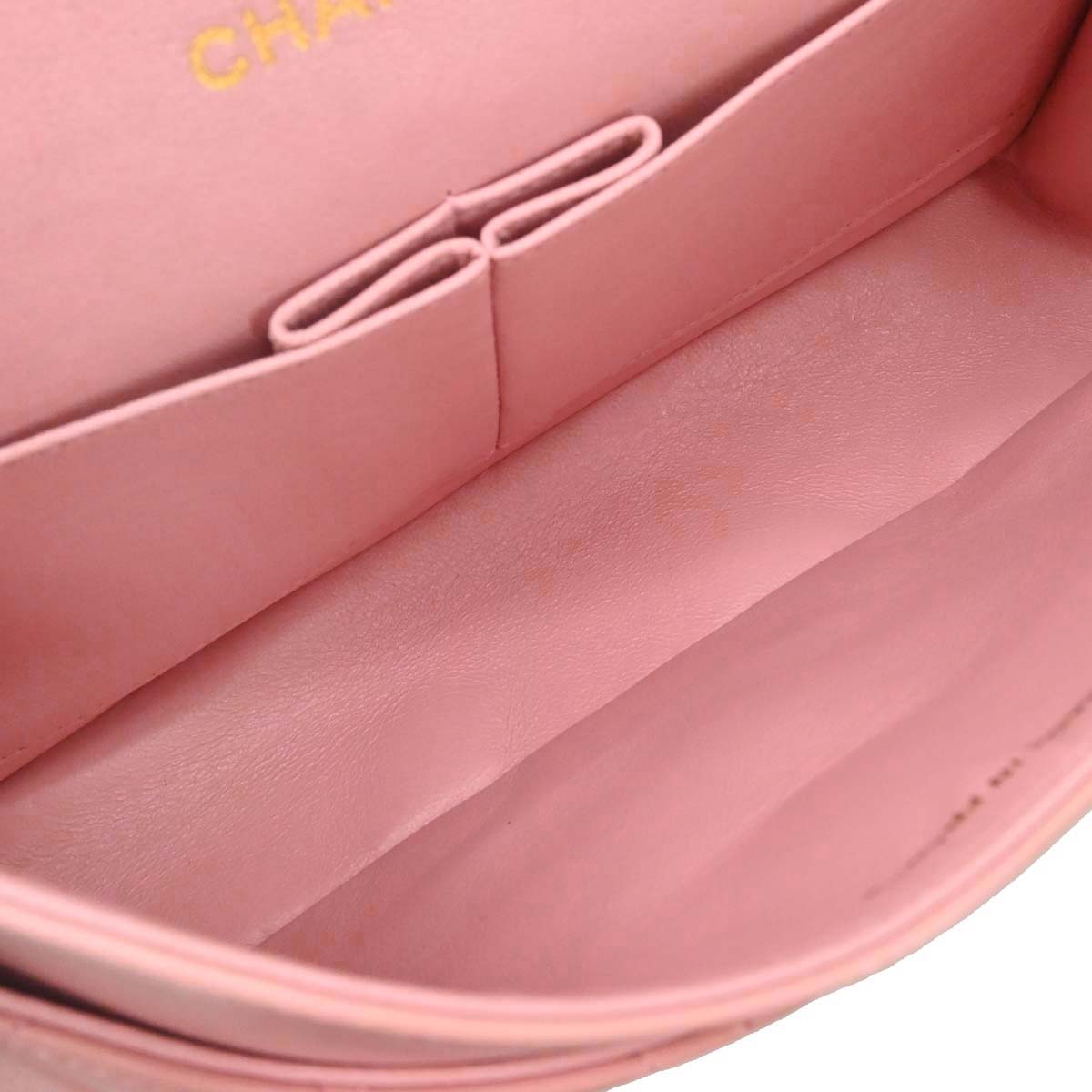 Chanel Pink Lambskin Medium Classic Double Flap Shoulder Bag
