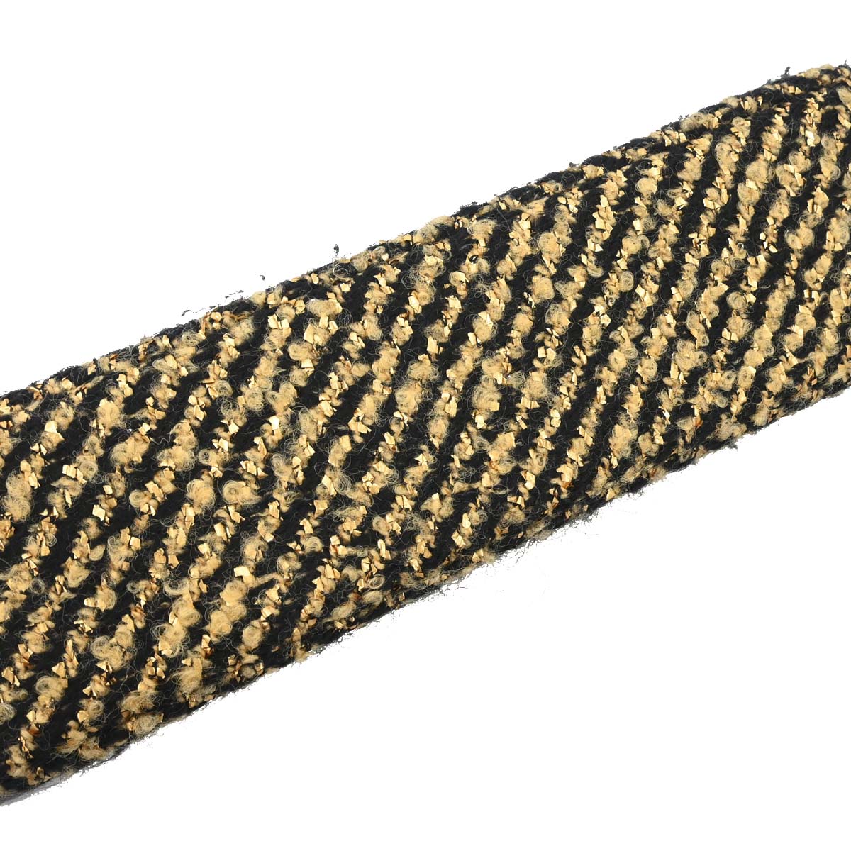 Chanel Black Gold Tweed Single Flap Shoulder Bag