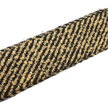 Chanel Black Gold Tweed Single Flap Shoulder Bag