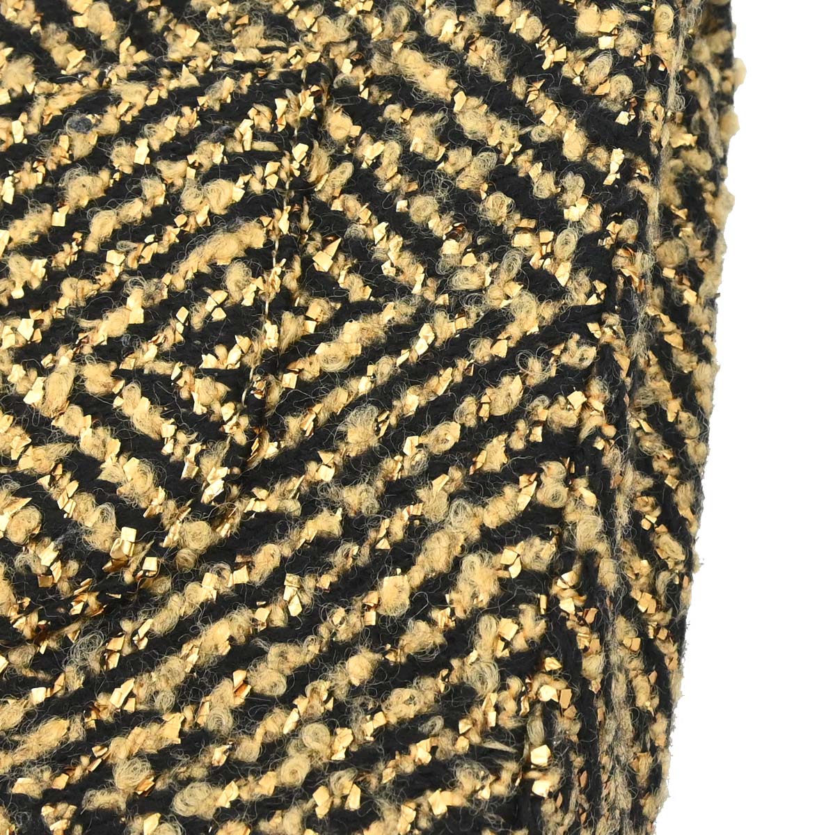 Chanel Black Gold Tweed Single Flap Shoulder Bag